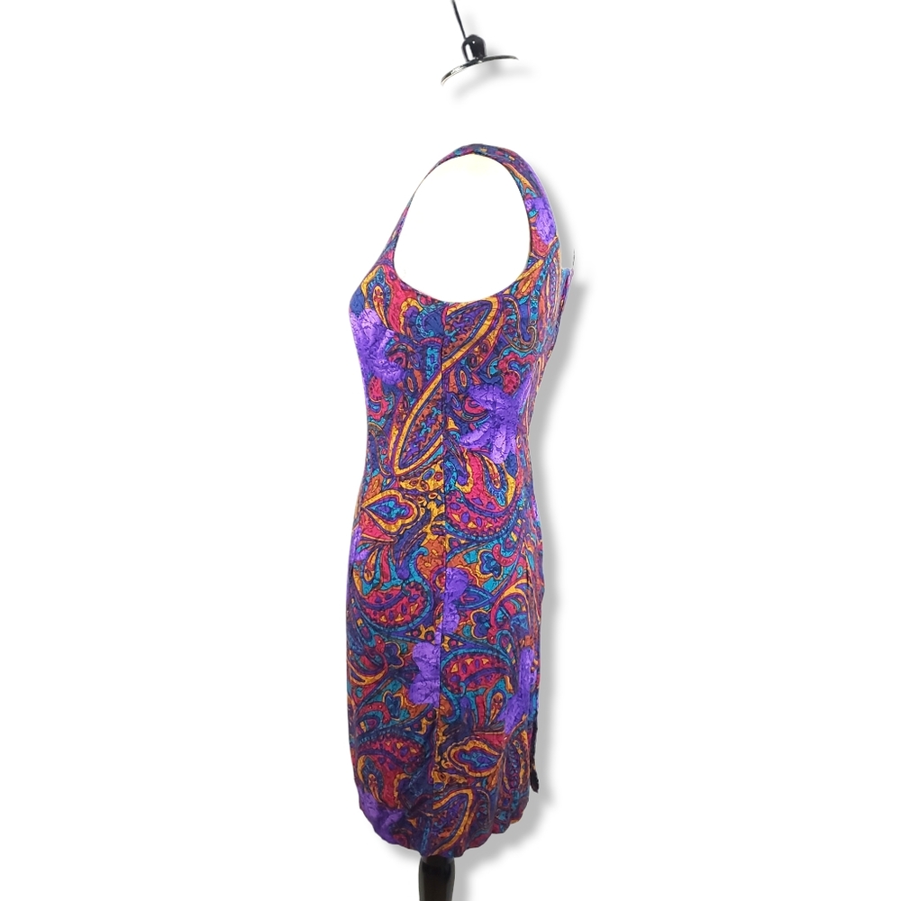 Vintage Multicolored Paisley Print Dress Size 9/10* - Picture 4 of 8
